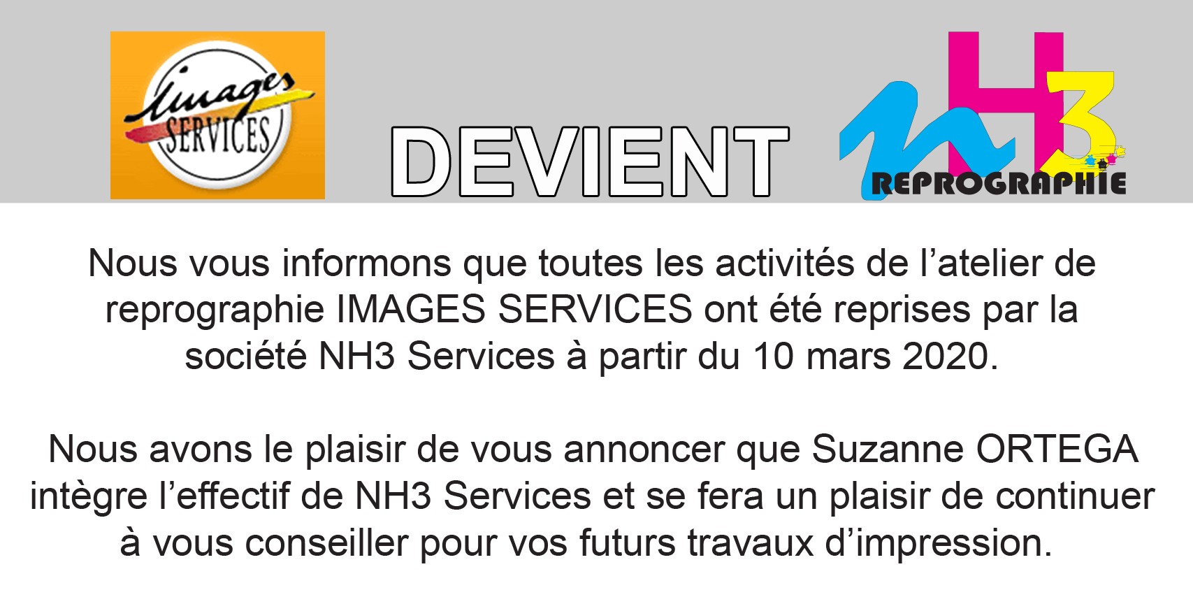 Images Services devient NH3 Reprographie !
